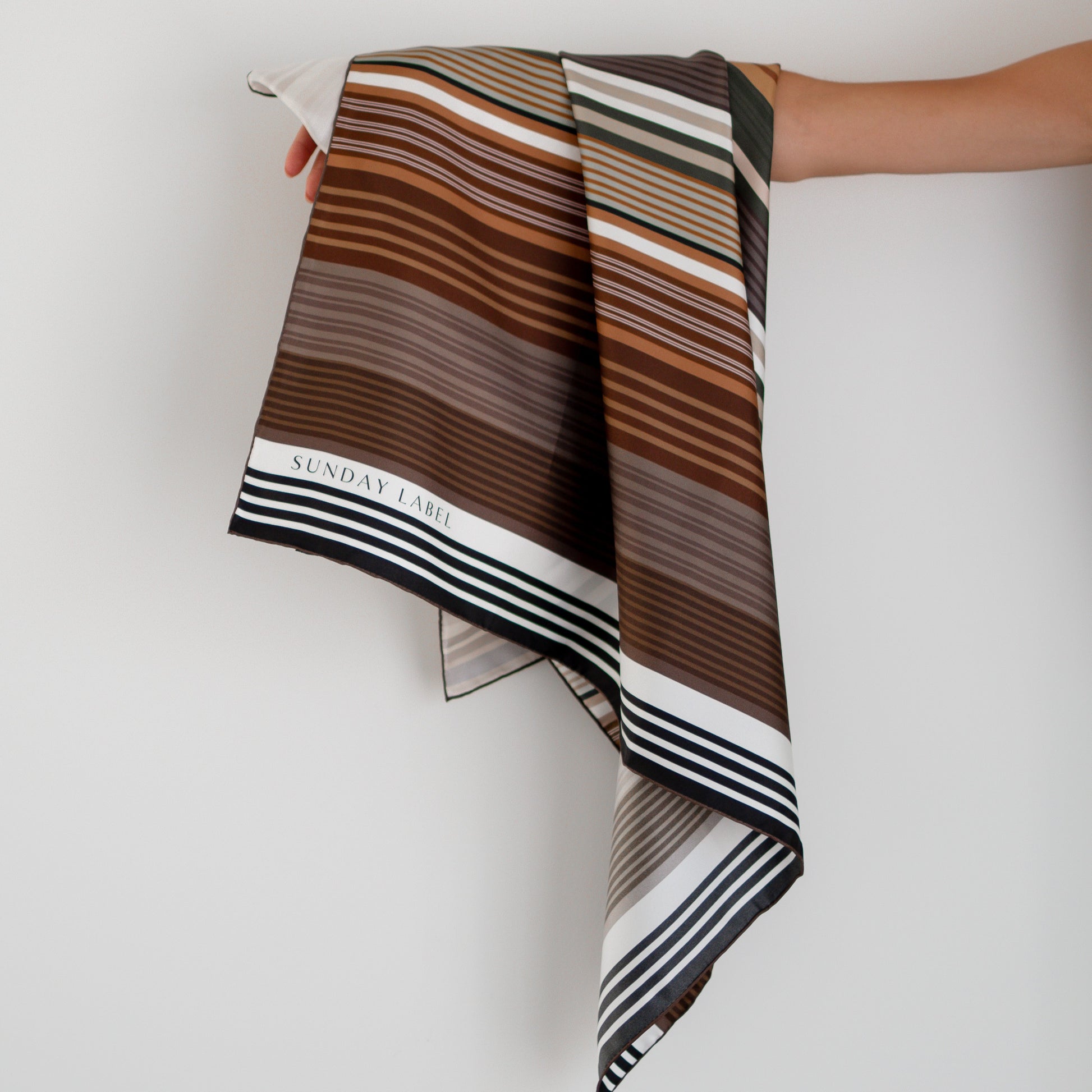 Sunday Label Silk - Gertrude Neutrals - 90cm silk square scarf
