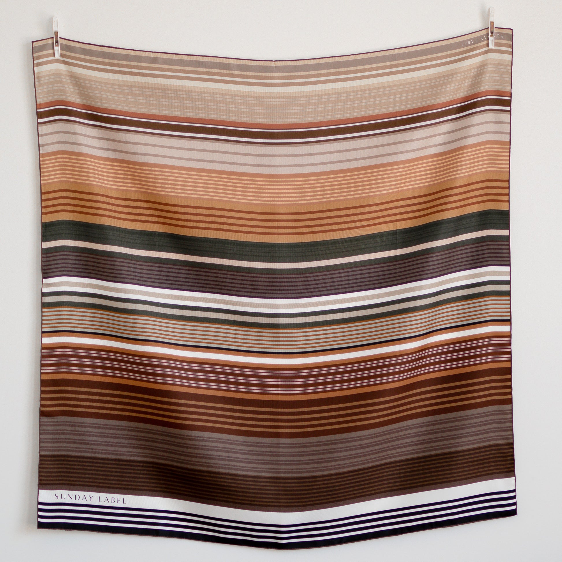 Sunday Label Silk - Gertrude Neutrals - 90cm silk square scarf