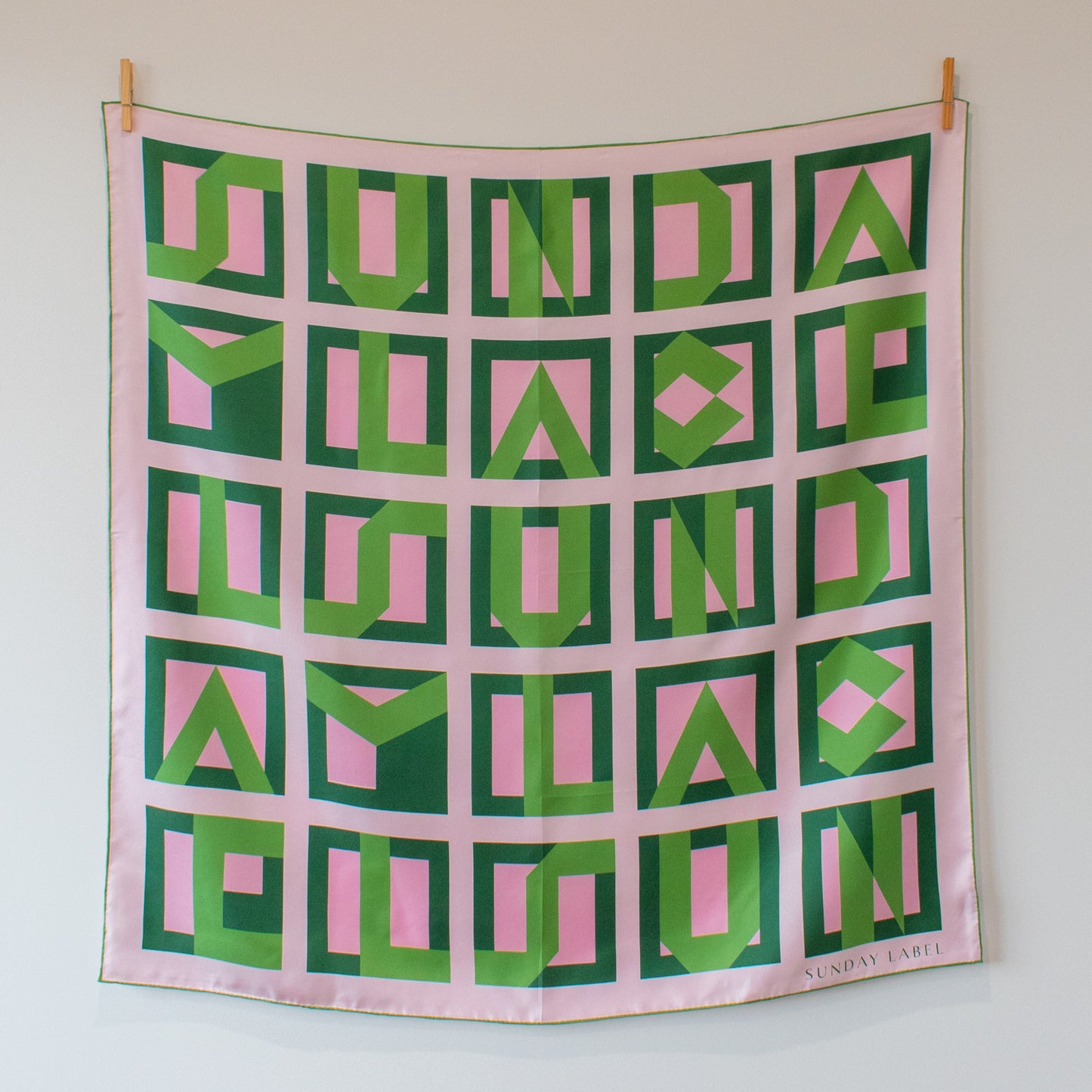 Sunday Label Silk Scarf - Franklin Green