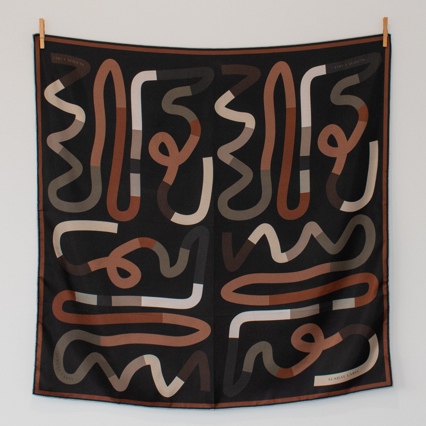 Sunday Label Silk Scarf - Lombard Neutrals