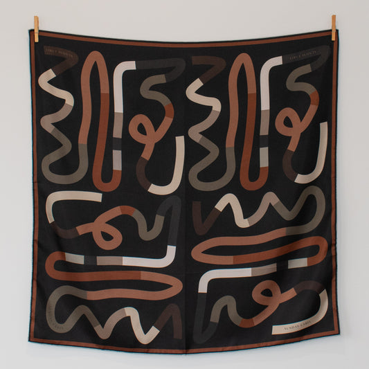 Sunday Label Silk Scarf - Lombard Neutrals