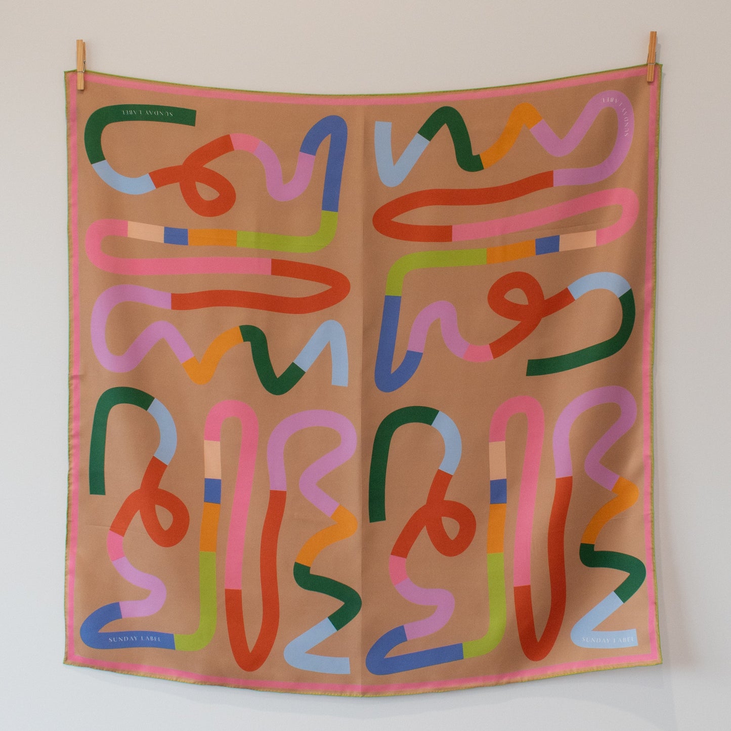 Sunday Label Silk Scarf - Lombard Bold