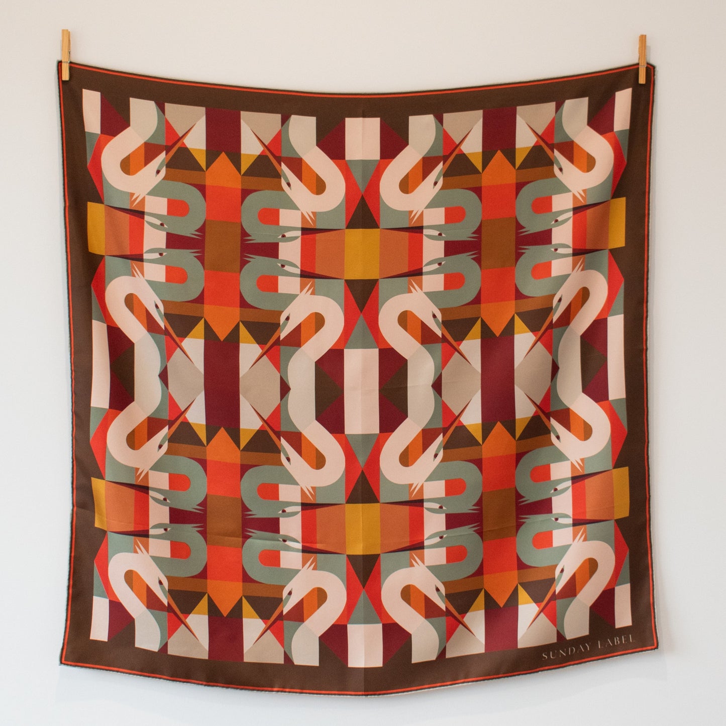 Sunday Label Silk Scarf - Pheonix Autumn