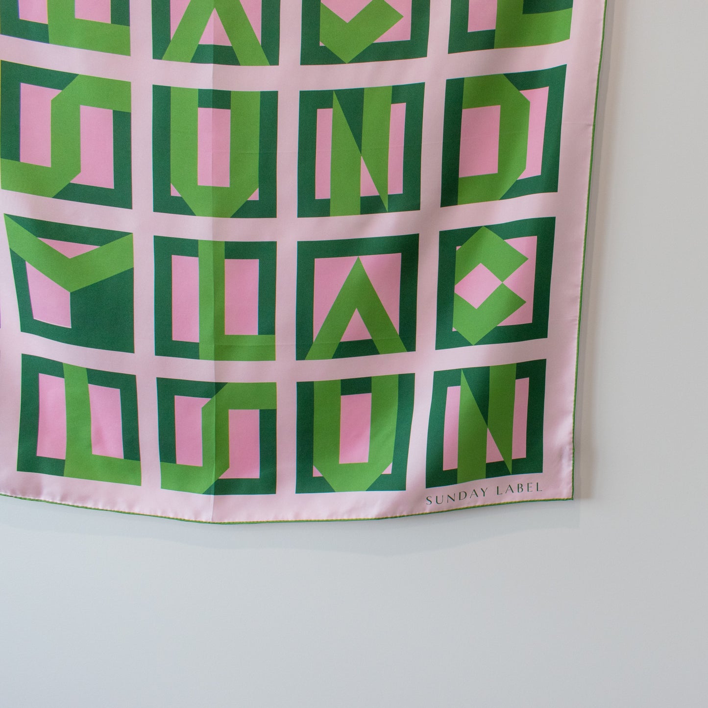 Sunday Label Silk Scarf - Franklin Green