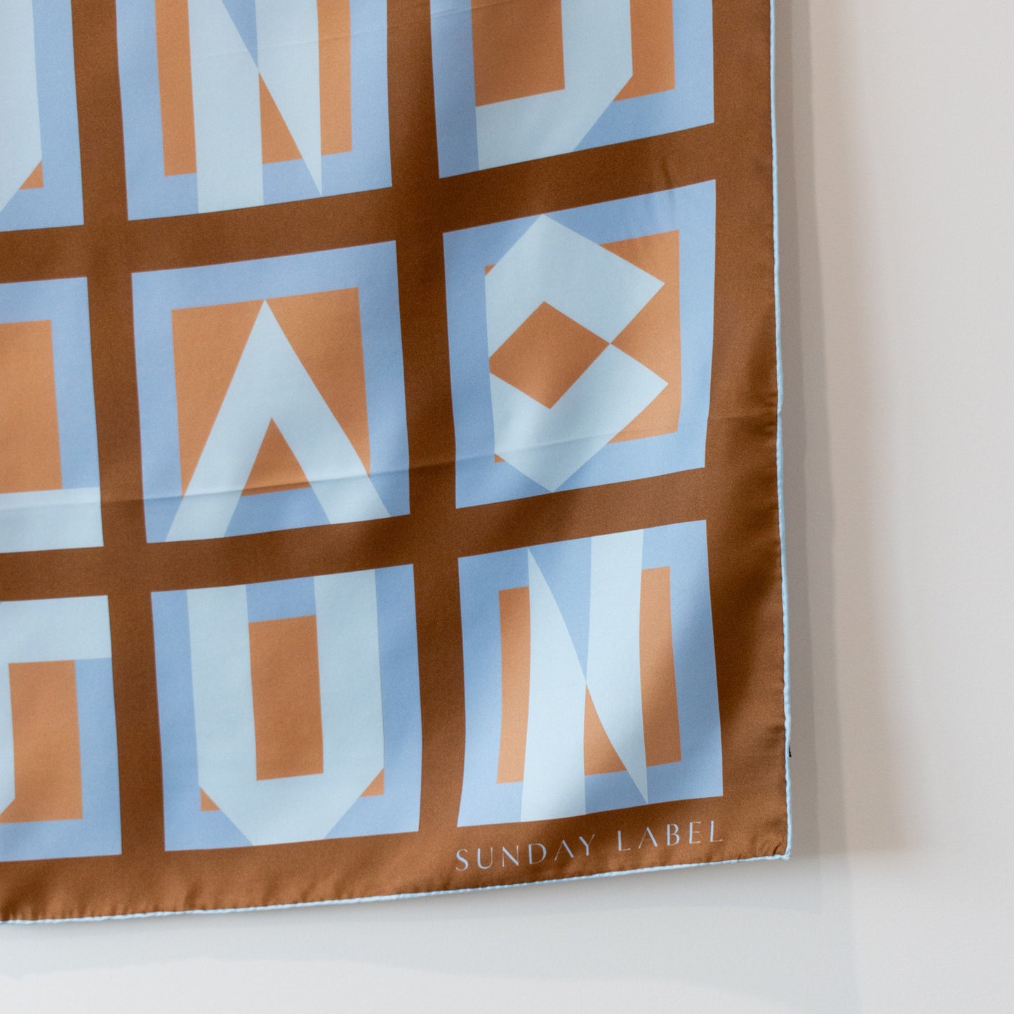 Sunday Label Silk Scarf - Franklin Blue