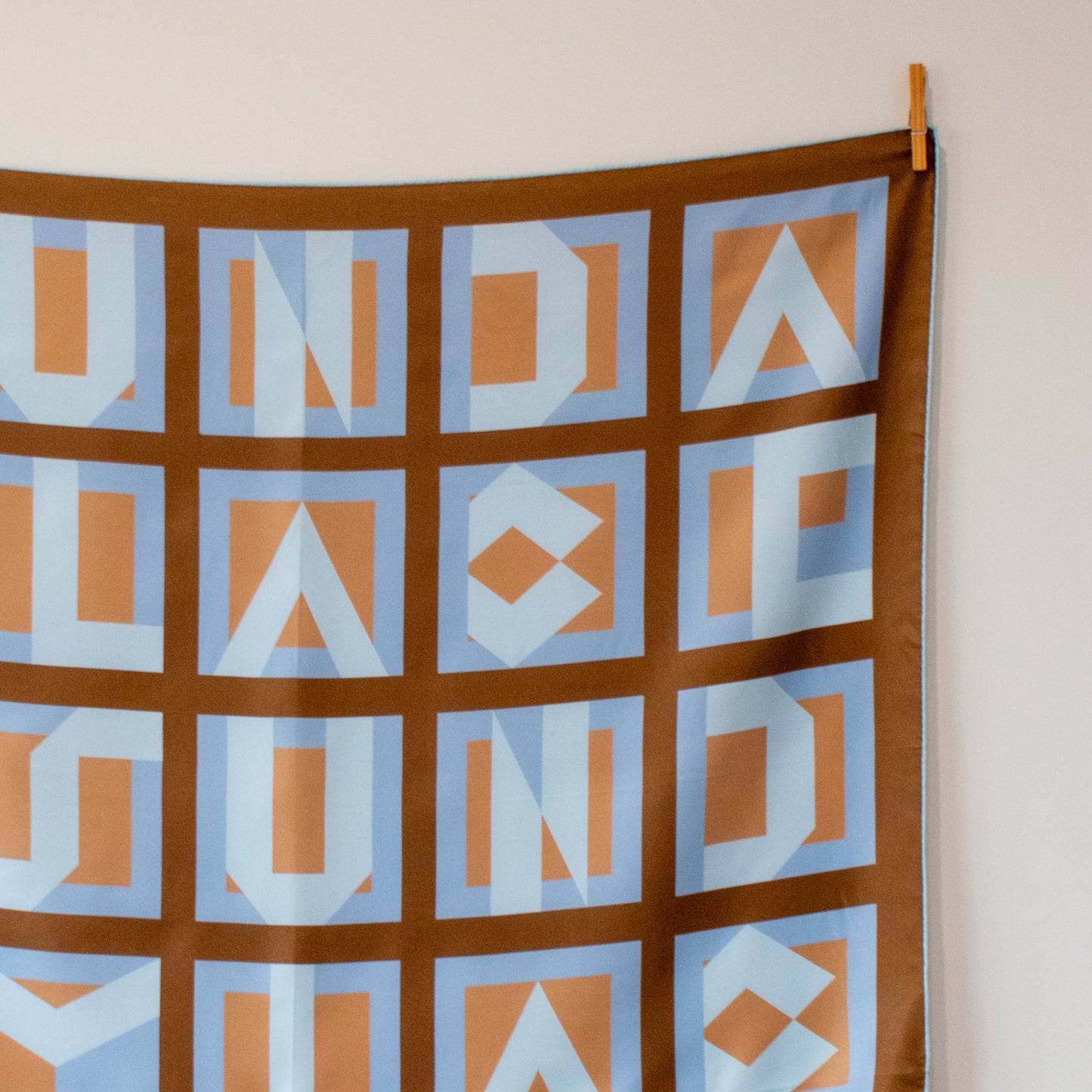 Sunday Label Silk Scarf - Franklin Blue