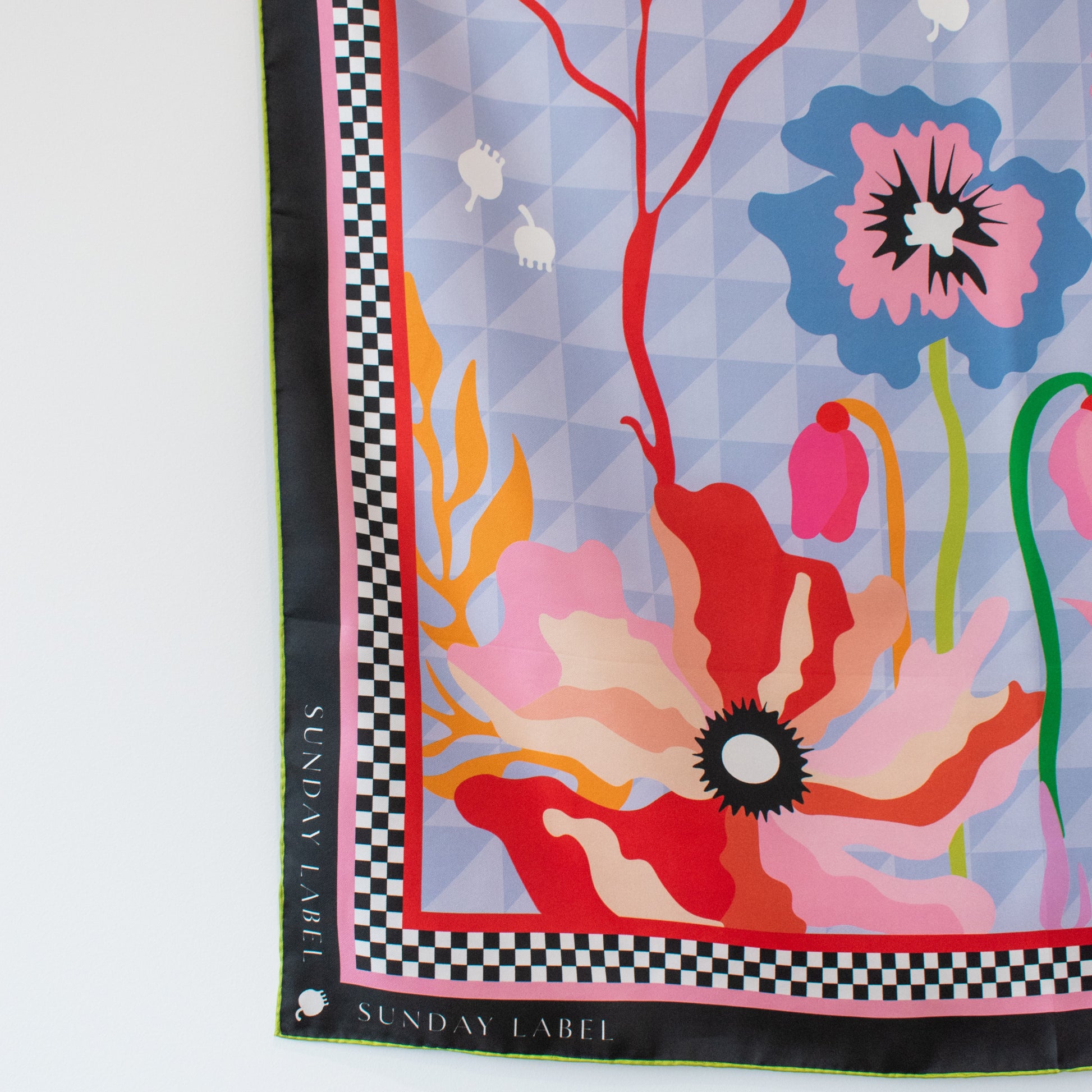Sunday Label Silk Scarf - Michigan Bold
