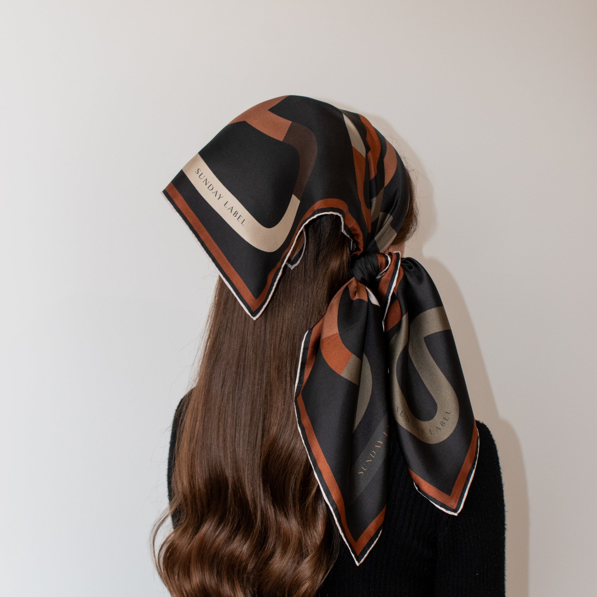 Sunday Label Silk Scarf - Lombard Neutrals