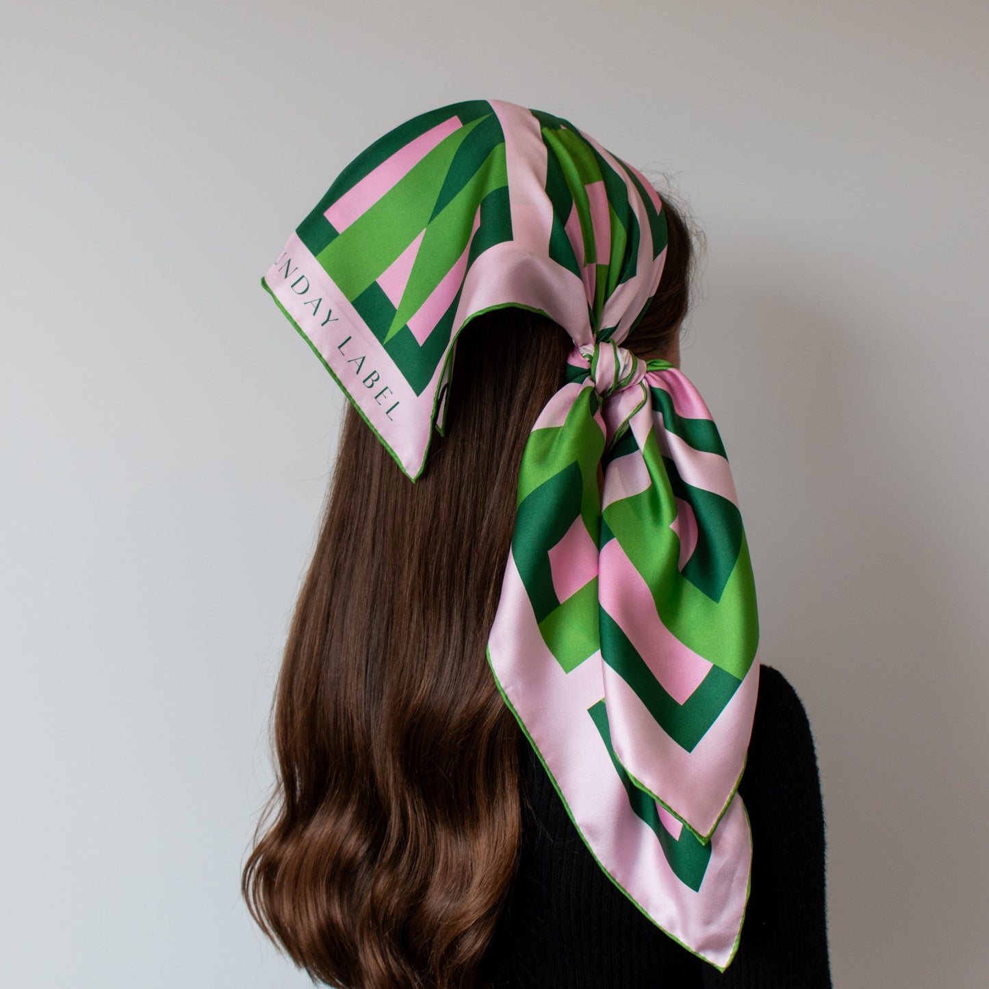 Sunday Label Silk Scarf - Franklin Green