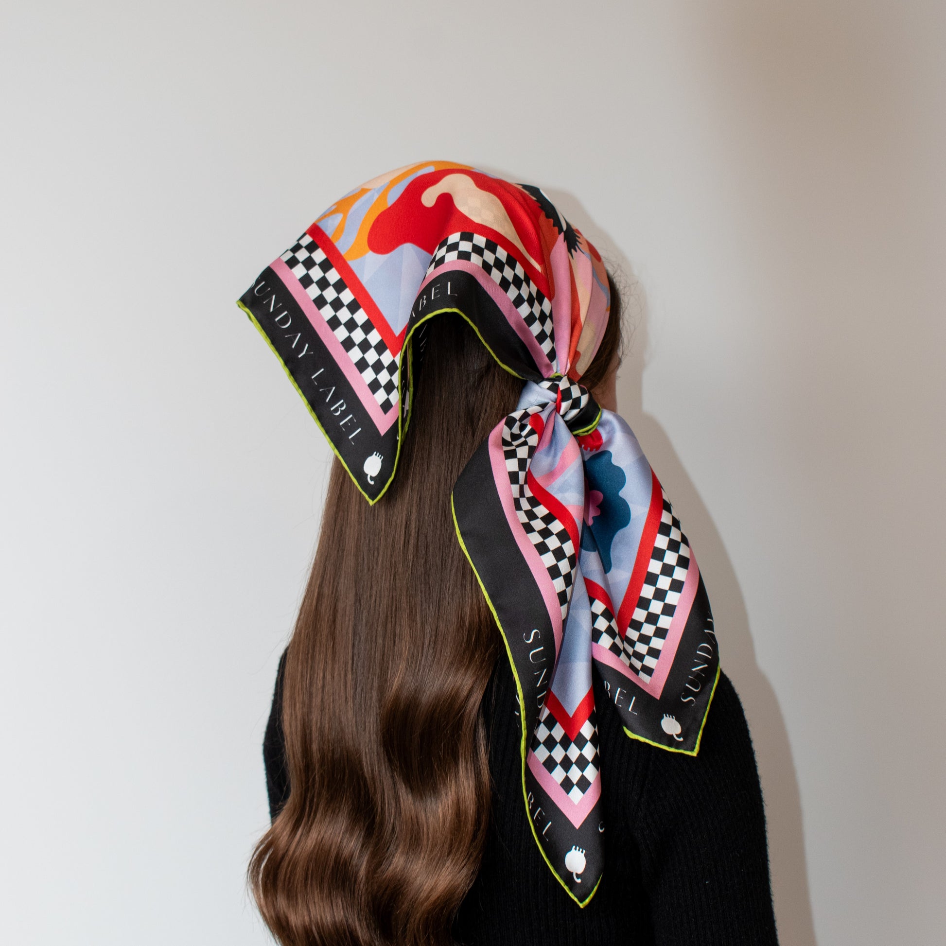 Sunday Label Silk Scarf - Michigan Bold