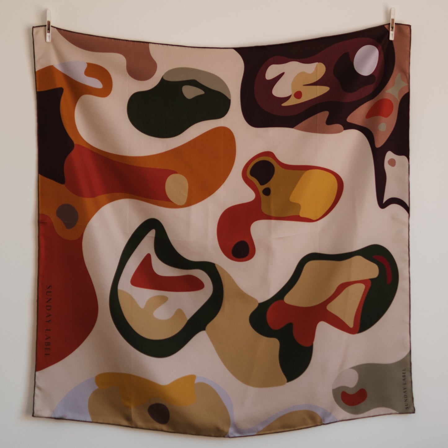 Sunday Label Silk - Beverley Neutrals - 90cm silk square scarf