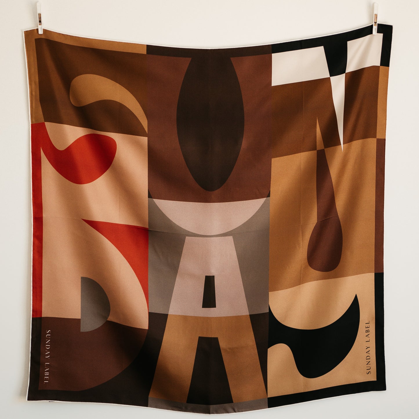 Sunday Label Silk Scarf - Shirley Neutrals - 90cm silk square scarf