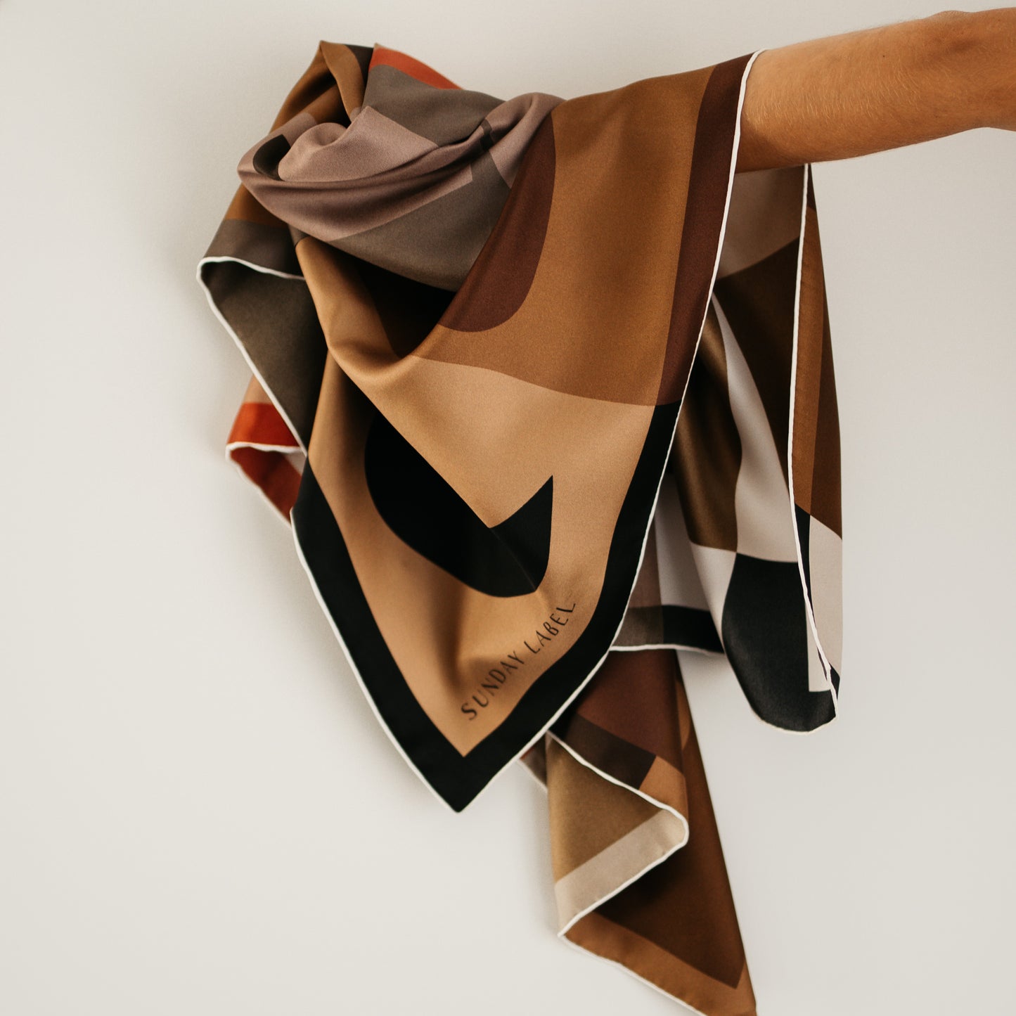 Sunday Label Silk Scarf - Shirley Neutrals - 90cm silk square scarf