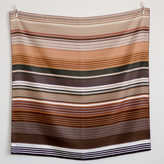 Sunday Label Silk - Gertrude Neutrals - 90cm silk square scarf