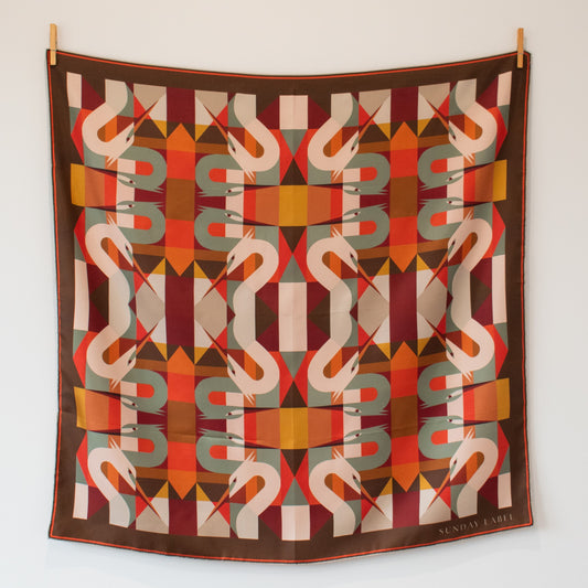 Sunday Label Silk Scarf - Pheonix Autumn