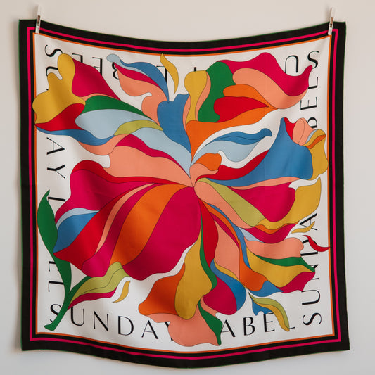 Sunday Label Silk Scarf - Martha Spring - 90cm silk square scarf