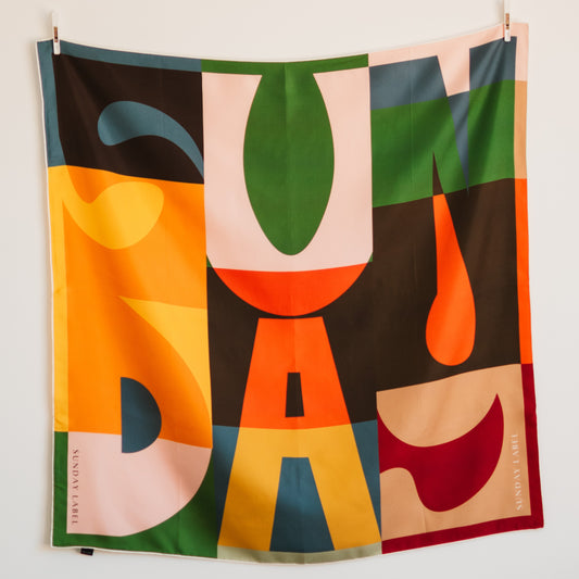 Sunday Label Silk Scarf - Shirley Bold - 90cm silk square scarf